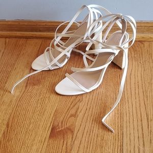 Cream strappy sandals